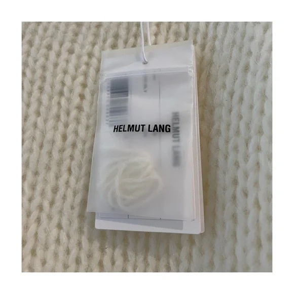 NWT Helmut Lang Wide Double V-Neck Chunky Knit Sweater in Ivory - Picture 10 of 15